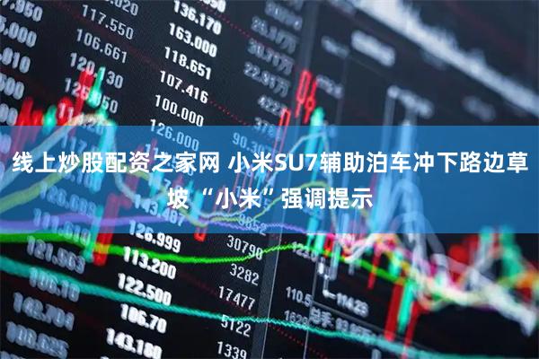 线上炒股配资之家网 小米SU7辅助泊车冲下路边草坡 “小米”强调提示